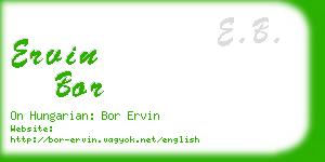 ervin bor business card